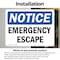 Signmission Emergency Escape, 7 in W x Rectangle, Vinyl Decal OS-2PACK-NS-D-57-L-11787 - alternate 4